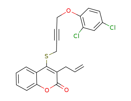 2H-1-Benzopyran-2-one,
4-[[4-(2,4-dichlorophenoxy)-2-butyn-1-yl]thio]-3-(2-propen-1-yl)-