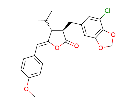 4-isopropyl-5-[(Z)-(4-methoxyphenyl)methylene]-3-[(3-chloro-4,5-methylenedioxyphenyl)methyl]-dihydro-2(3H)-furanone