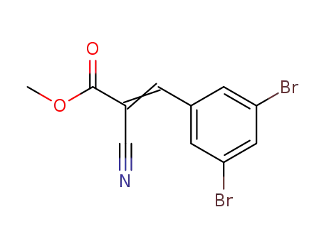 Molecular Structure of 62985-30-2 (2-Propenoic acid, 2-cyano-3-(3,5-dibromophenyl)-, methyl ester)