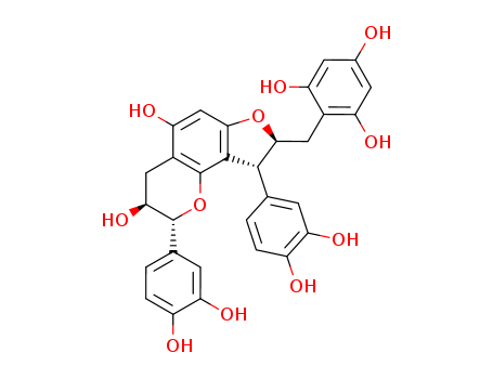 1,3,5-Benzenetriol,2-[[(2R,3S,8S,9R)-2,9-bis(3,4-dihydroxyphenyl)-3,4,8,9-tetrahydro-3,5-dihydroxy-2H-furo[2,3-h]-1-benzopyran-8-yl]methyl]-