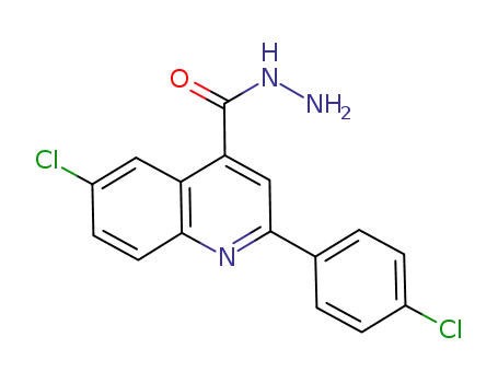 Molecular Structure of 590360-17-1 (6-CHLORO-2-(4-CHLOROPHENYL)QUINOLINE-4-CARBOHYDRAZIDE)
