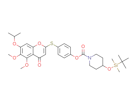 4-(<i>tert</i>-butyl-dimethyl-silanyloxy)-piperidine-1-carboxylic acid 4-(7-isopropoxy-5,6-dimethoxy-4-oxo-4<i>H</i>-chromen-2-ylsulfanyl)-phenyl ester