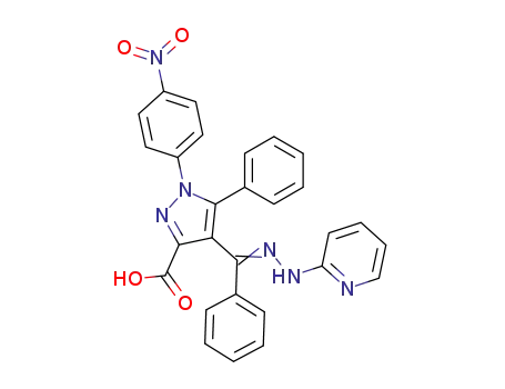 1-(4-nitrophenyl)-5-phenyl-4-[phenyl(pyridin-2-ylhydrazono)methyl]-1H-pyrazole-3-carboxylic acid