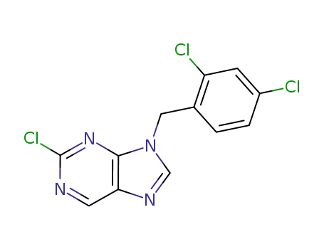 Molecular Structure of 929028-84-2 (2-chloro-9-(2,4-dichloro-benzyl)-9<i>H</i>-purine)