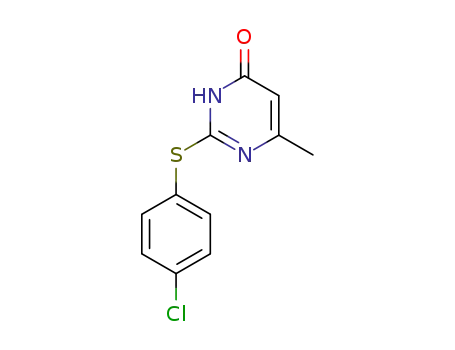 Molecular Structure of 76982-04-2 (2-(4-chloro-phenylsulfanyl)-6-methyl-3<i>H</i>-pyrimidin-4-one)