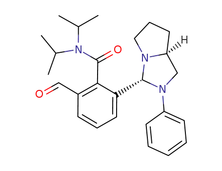 Molecular Structure of 879899-84-0 (N,N-diisopropyl-2-formyl-6-[(2'R,4'S)-2-phenylperhydropyrrolo-(1,2c)-imidazol-3-yl]benzamide)