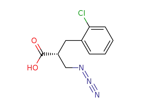 Molecular Structure of 916322-99-1 ((R)-3-AZIDO-2-(2-CHLOROBENZYL)PROPANOIC ACID)