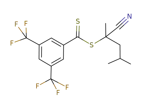 Molecular Structure of 851729-57-2 (2-cyano-4-methylpent-2-yl 3,5-bis(trifluoromethyl)dithiobenzoate)