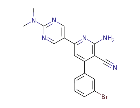 2-amino-4-(3-bromophenyl)-6-[2-(dimethylamino)pyrimidin-5-yl]nicotinonitrile