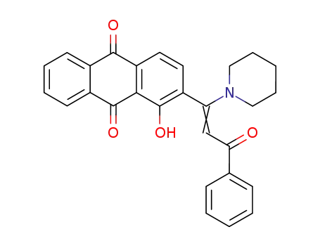 9,10-Anthracenedione,
1-hydroxy-2-[3-oxo-3-phenyl-1-(1-piperidinyl)-1-propenyl]-