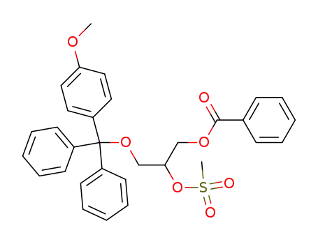 Molecular Structure of 918868-68-5 (Methanesulfonic acid,
2-(benzoyloxy)-1-[[(4-methoxyphenyl)diphenylmethoxy]methyl]ethyl ester)