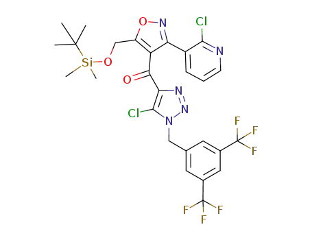 [1-(3,5-bis-trifluoromethyl-benzyl)-5-chloro-1<i>H</i>-[1,2,3]triazol-4-yl]-[5-(<i>tert</i>-butyl-dimethyl-silanyloxymethyl)-3-(2-chloro-pyridin-3-yl)-isoxazol-4-yl]-methanone