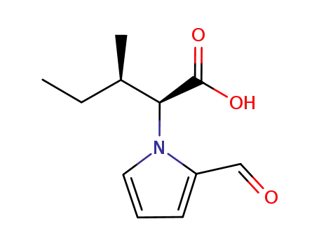 Molecular Structure of 60026-08-6 (1H-Pyrrole-1-acetic acid, 2-formyl-a-(1-methylpropyl)-)