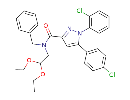 5-(4-chloro-phenyl)-1-(2-chloro-phenyl)-1<i>H</i>-pyrazole-3-carboxylic acid benzyl-(2,2-diethoxy-ethyl)-amide