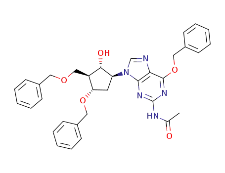 [1S-(1α,2β,3α,5β)]-5-(2-acetylamino-6-benzyloxy-9H-purin-9-yl)-3-benzyloxy-2-(benzyloxy)methyl-cyclopentanol