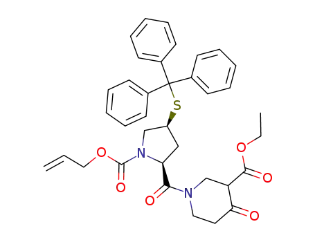 (2S,4S)-2-[(4-oxo-3-ethoxycarbonylpiperidinyl)carbonyl]-4-tritylthio-1-(allyloxycarbonyl)pyrrolidine