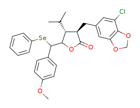 3-(7-chloro-benzo[1,3]dioxol-5-ylmethyl)-4-isopropyl-5-[(4-methoxy-phenyl)-phenylselanyl-methyl]-dihydro-furan-2-one