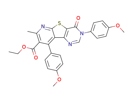 ethyl 3,9-bis(4-methoxyphenyl)-7-methyl-4-oxo-3,4-dihydropyrido[3',2':4,5]thieno[3,2-d]pyrimidine-8-carboxylate