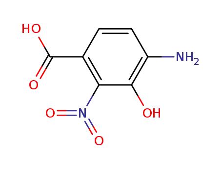 Molecular Structure of 82819-66-7 (Benzoic acid, 4-amino-3-hydroxy-2-nitro- (9CI))