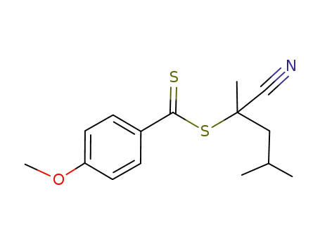 Molecular Structure of 851729-58-3 (2-cyano-4-methylpent-2-yl 4-methoxydithiobenzoate)