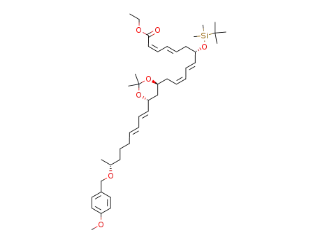 (2Z,4E,8E,10Z)-(S)-7-(tert-Butyl-dimethyl-silanyloxy)-12-{(4S,6R)-6-[(1E,3E)-(R)-8-(4-methoxy-benzyloxy)-nona-1,3-dienyl]-2,2-dimethyl-[1,3]dioxan-4-yl}-dodeca-2,4,8,10-tetraenoic acid ethyl ester