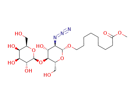 9-[(2R,3R,4R,5S,6R)-3-Azido-4-hydroxy-6-hydroxymethyl-5-((2S,3R,4S,5R,6R)-3,4,5-trihydroxy-6-hydroxymethyl-tetrahydro-pyran-2-yloxy)-tetrahydro-pyran-2-yloxy]-nonanoic acid methyl ester