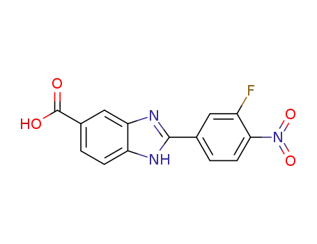Molecular Structure of 1026808-32-1 (2-(3-fluoro-4-nitro-phenyl)-1<i>H</i>-benzoimidazole-5-carboxylic acid)