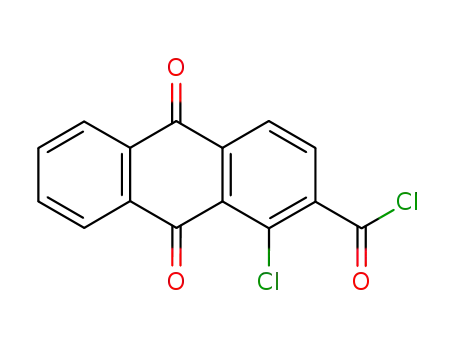 Molecular Structure of 6338-01-8 (1-chloro-9,10-dioxo-9,10-dihydroanthracene-2-carbonyl chloride)