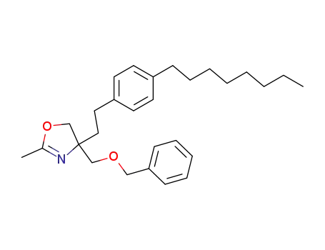 Molecular Structure of 903894-66-6 (4-benzyloxymethyl-2-methyl-4-[2-(4-octyl-phenyl)-ethyl]-4,5-dihydro-oxazole)