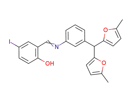 N-(5-iodosalicylidene)-3-[bis(5-methyl-2-furyl)methyl]aniline