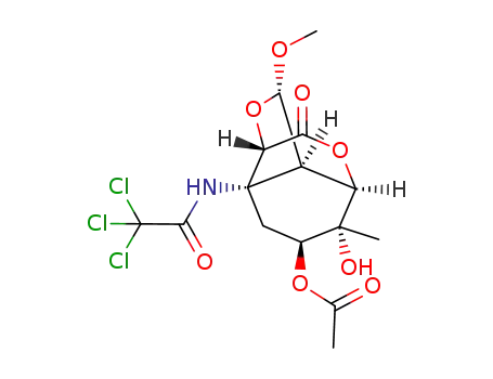 Acetic acid (1R,4S,6S,7R,8S,10S,11R)-11-hydroxy-6-methoxy-11-methyl-3-oxo-8-(2,2,2-trichloro-acetylamino)-2,5-dioxa-tricyclo[5.4.0.0<sup>4,8</sup>]undec-10-yl ester