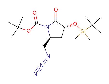 1-Pyrrolidinecarboxylic acid,
5-(azidomethyl)-3-[[(1,1-dimethylethyl)dimethylsilyl]oxy]-2-oxo-,
1,1-dimethylethyl ester, (3R,5S)-