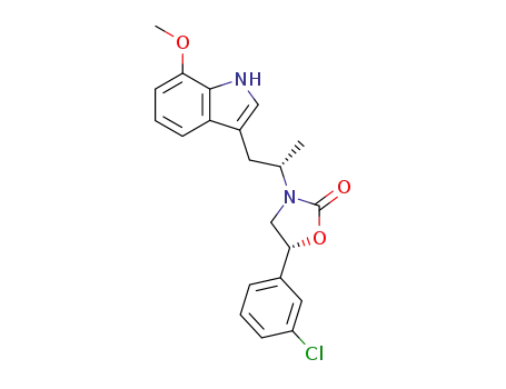 (R)-5-(3-Chloro-phenyl)-3-[(S)-2-(7-methoxy-1H-indol-3-yl)-1-methyl-ethyl]-oxazolidin-2-one