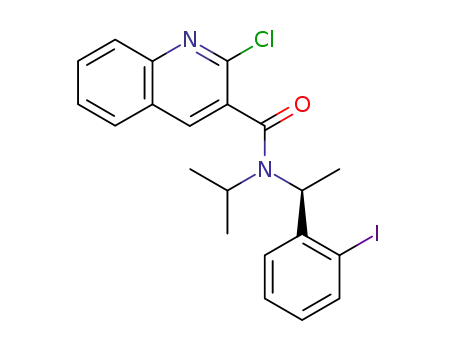 Molecular Structure of 832096-89-6 (3-Quinolinecarboxamide,
2-chloro-N-[(1S)-1-(2-iodophenyl)ethyl]-N-(1-methylethyl)-)
