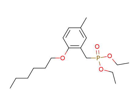 Molecular Structure of 862851-81-8 (2-hexyloxy-5-methylbenzyldiethylphosphonate)