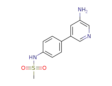 Molecular Structure of 1258624-12-2 (N-(4-(5-aminopyridin-3-yl)phenyl)methanesulfonamide)