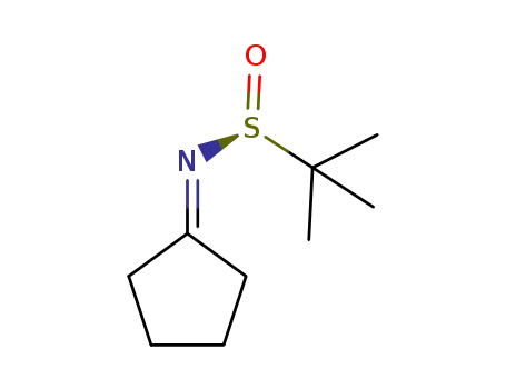 Molecular Structure of 891782-29-9 ((R)-N-cyclopentylidene-2-methylpropane-2-sulfinamide)