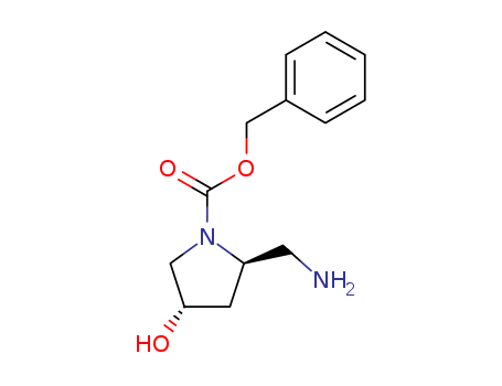 1-Pyrrolidinecarboxylic acid, 2-(aminomethyl)-4-hydroxy-, phenylmethyl ester, (2S-cis)-