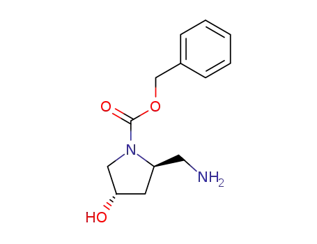 Molecular Structure of 1253791-74-0 ((2S,4S)-benzyl 2-(aminomethyl)-4-hydroxypyrrolidine-1-carboxylate)