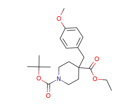 Molecular Structure of 932710-58-2 (ETHYL N-BOC-4-(4-METHOXYBENZYL)PIPERIDINE-4-CARBOXYLATE)