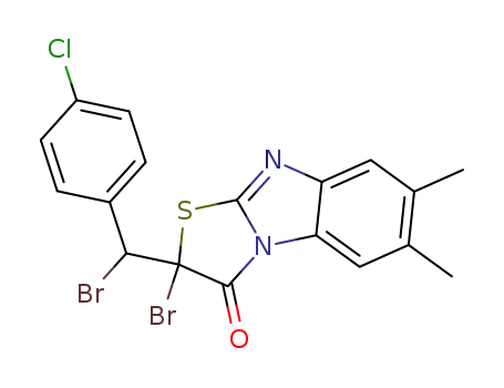 2-bromo-2-[bromo-(4-chloro-phenyl)-methyl]-6,7-dimethyl-benzo[4,5]imidazo[2,1-<i>b</i>]thiazol-3-one