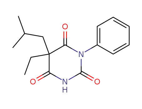Molecular Structure of 66968-50-1 (5-ethyl-5-(2-methylpropyl)-1-phenylpyrimidine-2,4,6(1H,3H,5H)-trione)