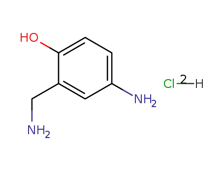 Molecular Structure of 135043-64-0 (2-AMINOMETHYL-P-AMINOPHENOL 2HCL)