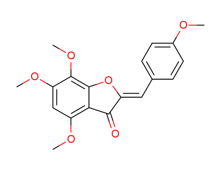 Molecular Structure of 5460-76-4 (3(2H)-Benzofuranone,4,6,7-trimethoxy-2-[(4-methoxyphenyl)methylene]-)