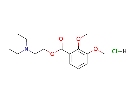 Molecular Structure of 23959-28-6 (2-(diethylamino)ethyl 2,3-dimethoxybenzoate hydrochloride (1:1))