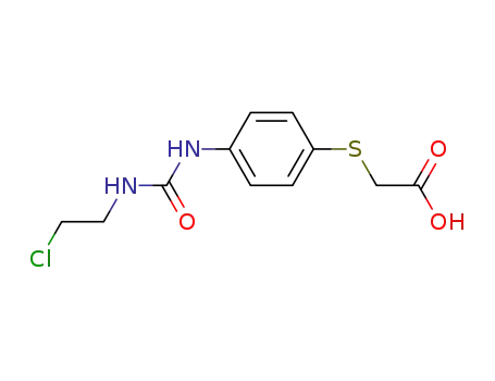 Molecular Structure of 13908-54-8 ([(4-{[(2-chloroethyl)carbamoyl]amino}phenyl)sulfanyl]acetic acid)