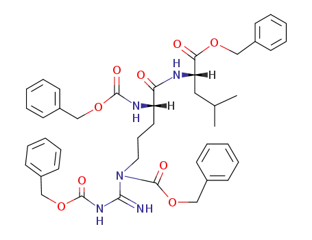 Molecular Structure of 121234-76-2 (<i>N</i>-(<i>N</i><sup>α</sup>,<i>N</i><sup>δ</sup>,<i>N</i><sup>ω</sup>-tris-benzyloxycarbonyl-L-arginyl)-L-leucine benzyl ester)