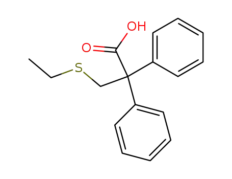 Molecular Structure of 109089-62-5 (3-ethylsulfanyl-2,2-diphenyl-propionic acid)