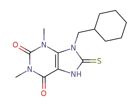 Molecular Structure of 7465-31-8 (9-(cyclohexylmethyl)-1,3-dimethyl-8-thioxo-3,7,8,9-tetrahydro-1H-purine-2,6-dione)