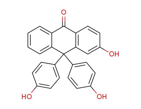Molecular Structure of 6315-86-2 (3-hydroxy-10,10-bis(4-hydroxyphenyl)anthracen-9(10H)-one)